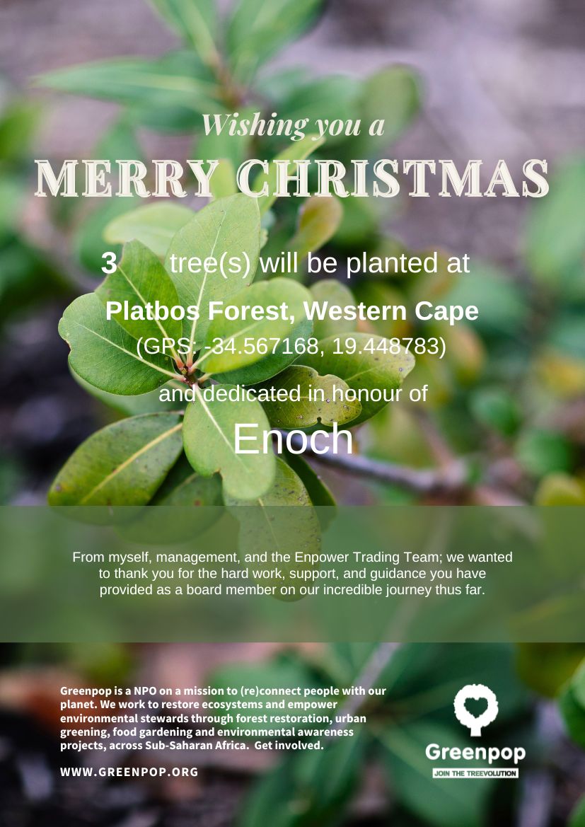 6 Greenpop tree certificates